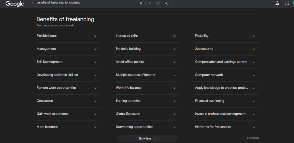BENIFITS OF FFREELANCING